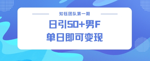 男粉引流新方法不违规，当日即可变现-798资源站
